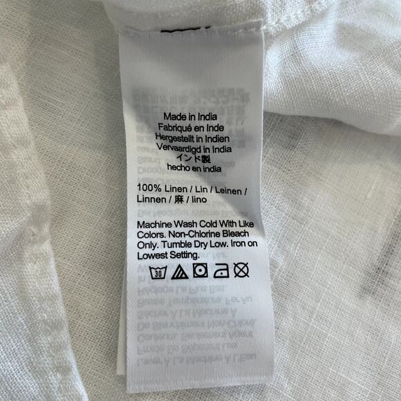J.Crew Cabana Top Linen Shirt Breathable Date Vacation Trip Plus CI542 White 2X - Picture 16 of 16